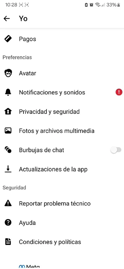 Configuración de la cuenta